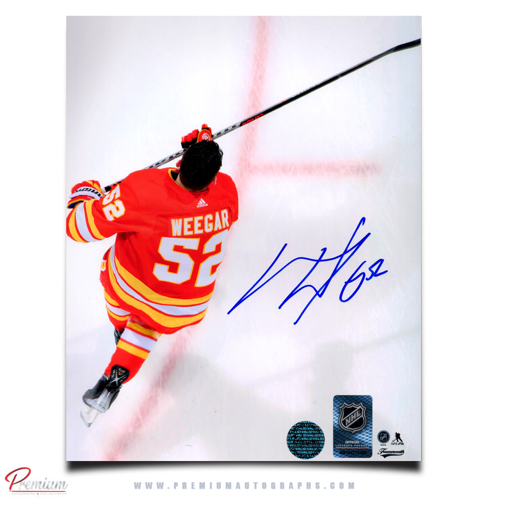Mackenzie Weegar Calgary Flames Signed 8x10 Photograph Over Head
