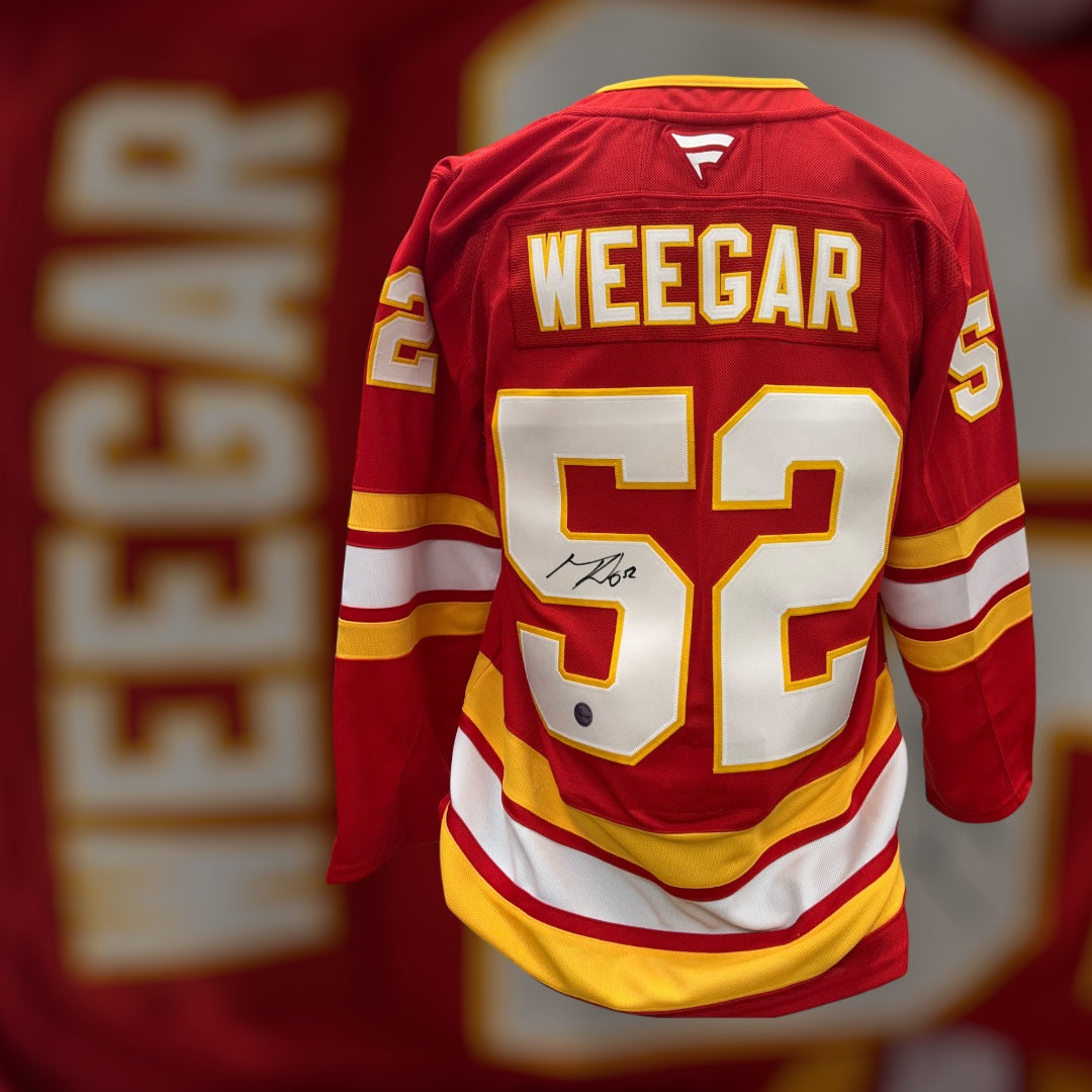 MacKenzie Weegar Calgary Flames Fanatics Autographed Jersey