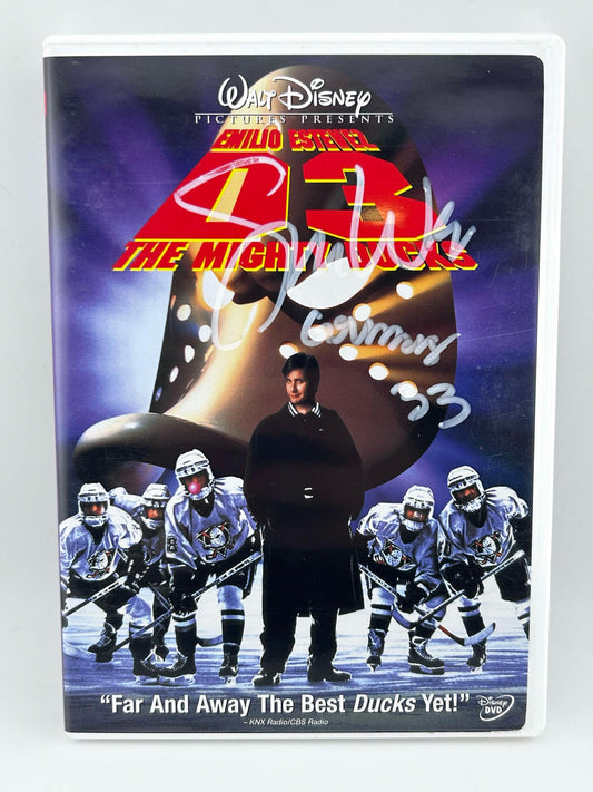 Sean Weise Walt Disney D3 The Might Ducks Autographed VHS Tape w/ Goldberg Inscription white paint pen