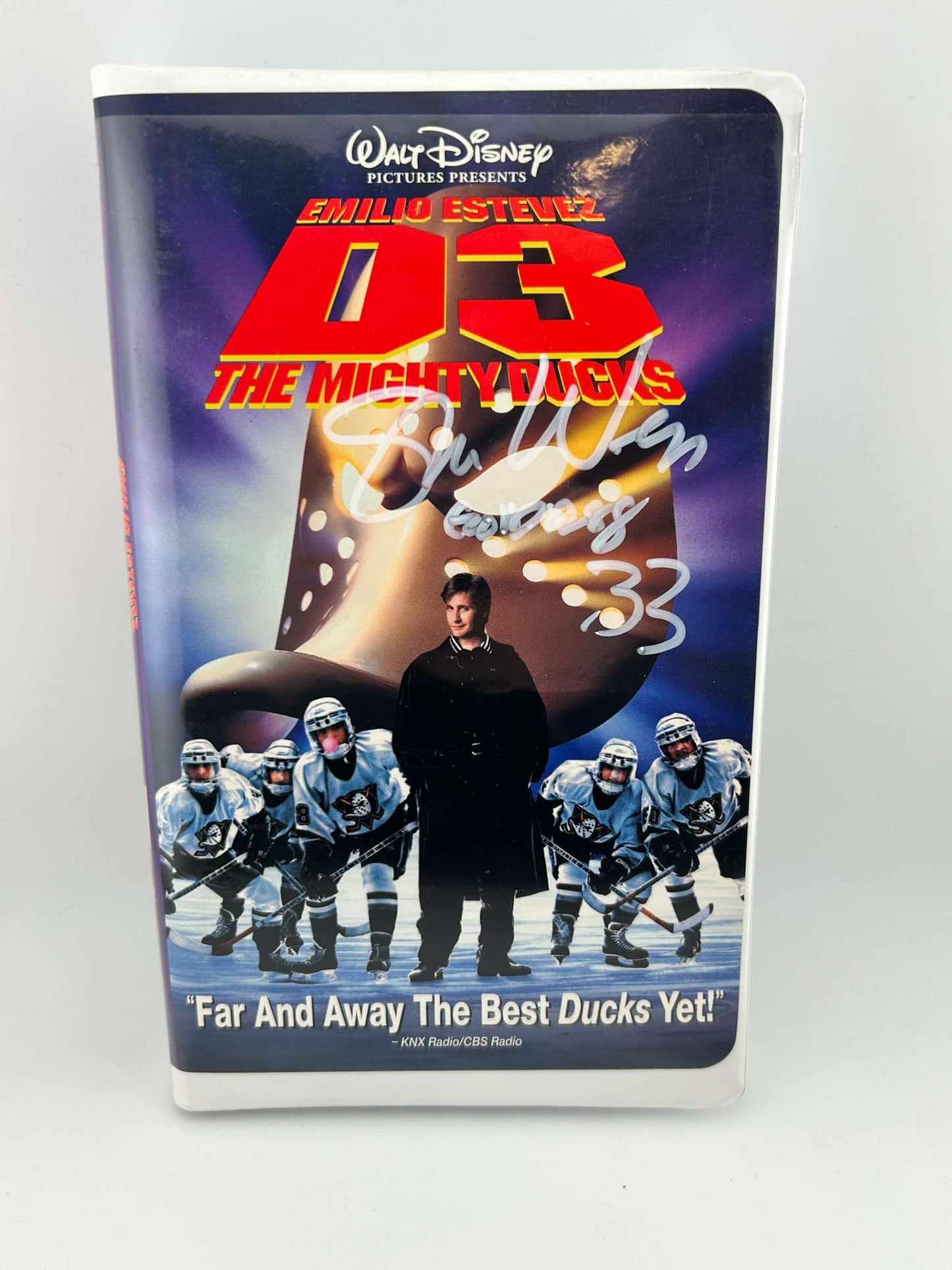 Sean Weise Walt Disney D3 The Might Ducks Autographed VHS Tape w/ Goldberg Inscription white paint pen