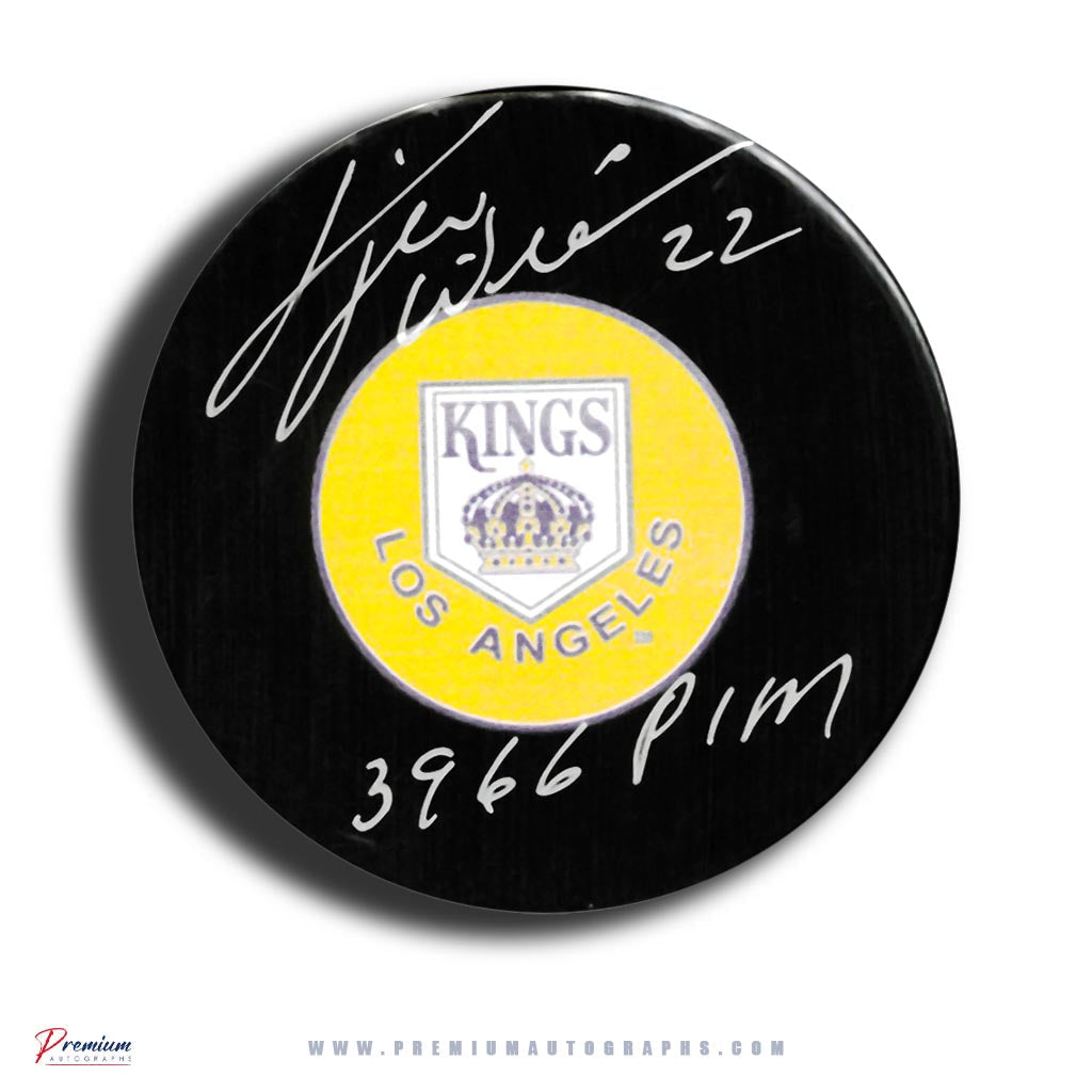 Tiger Williams Los Angeles Kings Signed Puck w/ 3966 PIM Inscription