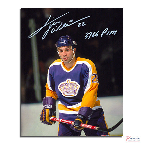 Tiger Williams Los Angeles Kings Signed 8x10 Photograph w/ 3966 PIM Inscription