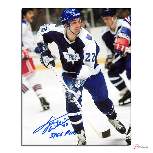 Tiger Williams Toronto Maple Leafs Signed 8x10 Photograph w/ 3966 PIM Inscription