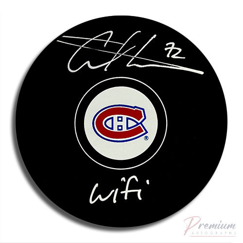 Arber Xhekaj Montreal Canadiens Signed Puck w/ Wifi Inscription