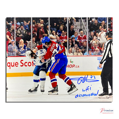 Arber Xhekaj Montreal Canadiens Signed 8x10 Photograph w/ WIFI Disconnected Inscription