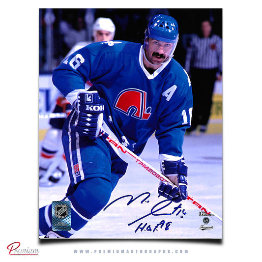 Michel Goulet Quebec Nordiques Autographed 8x10 Photograph Assistant Captain w/ HOF 98 Inscription