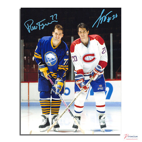 Pierre & SylvainTurgeon Bufallo Sabres & Montreal Canadiens Signed 8x10 Photograph Brother On Ice Portrait