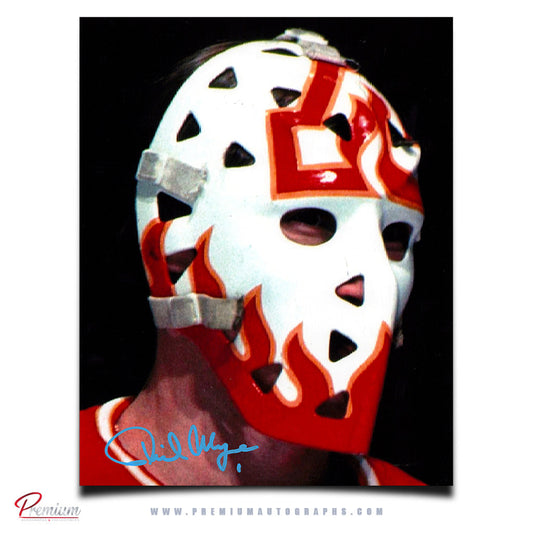 Phil Myre Atlanta Flames Autographed 8x10 Photograph Close Up Mask