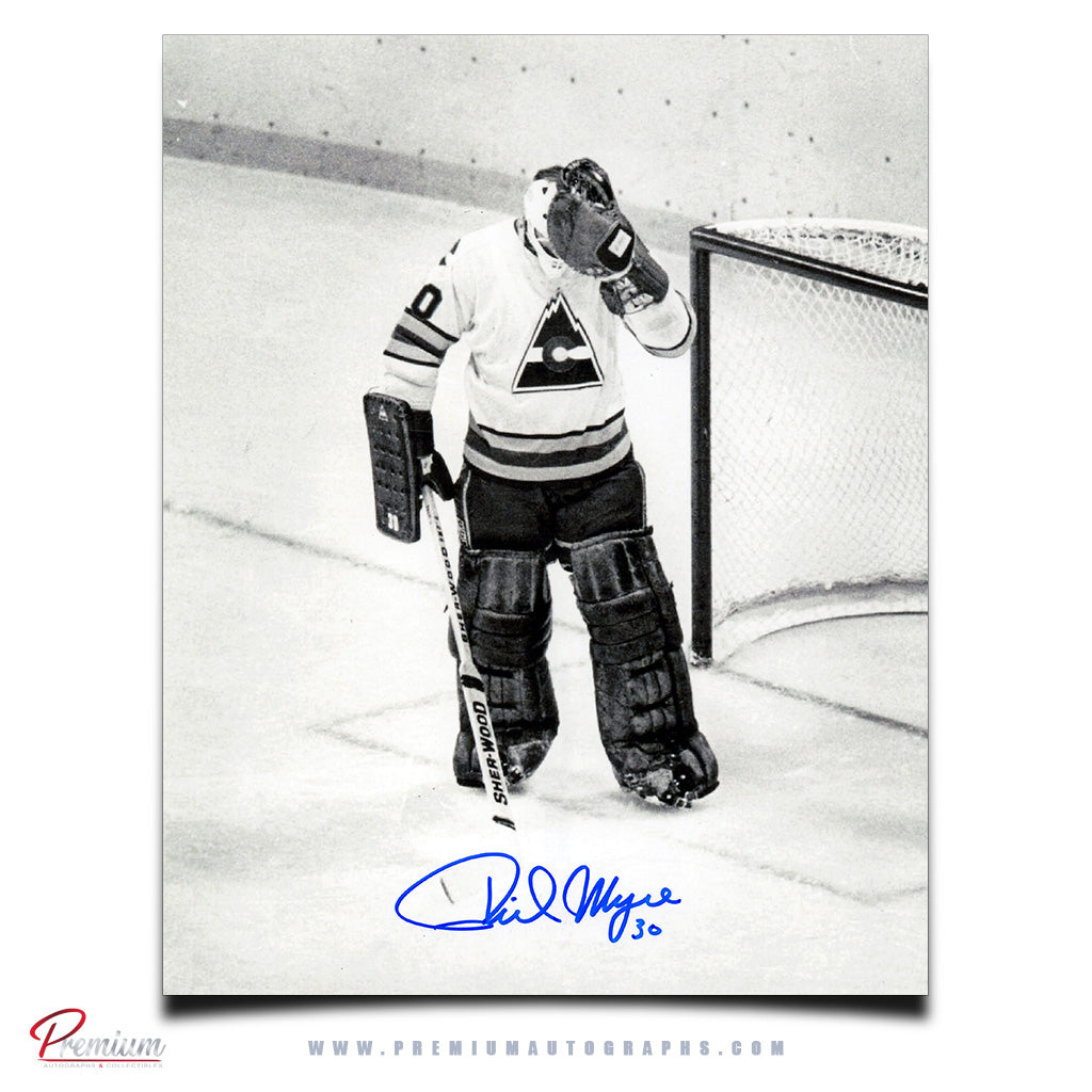 Phil Myre Colorado Rockies Autographed 8x10 Photograph Adjusting Mask