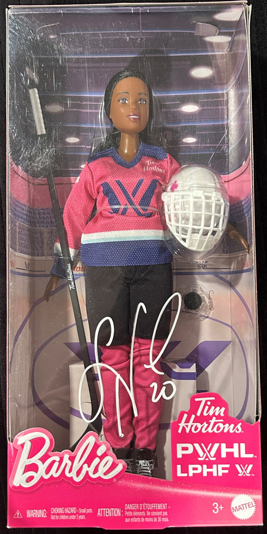 Sarah Nurse Tim Hortons PWHL Autographed Special Edition Barbie by Mattel (Pink Jersey)