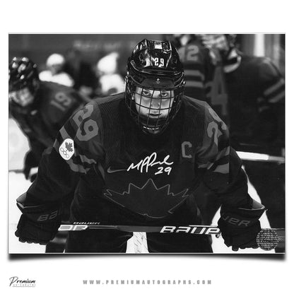 Marie-Philip Poulin Team Canada Autographed 8x10 Photograph Intense