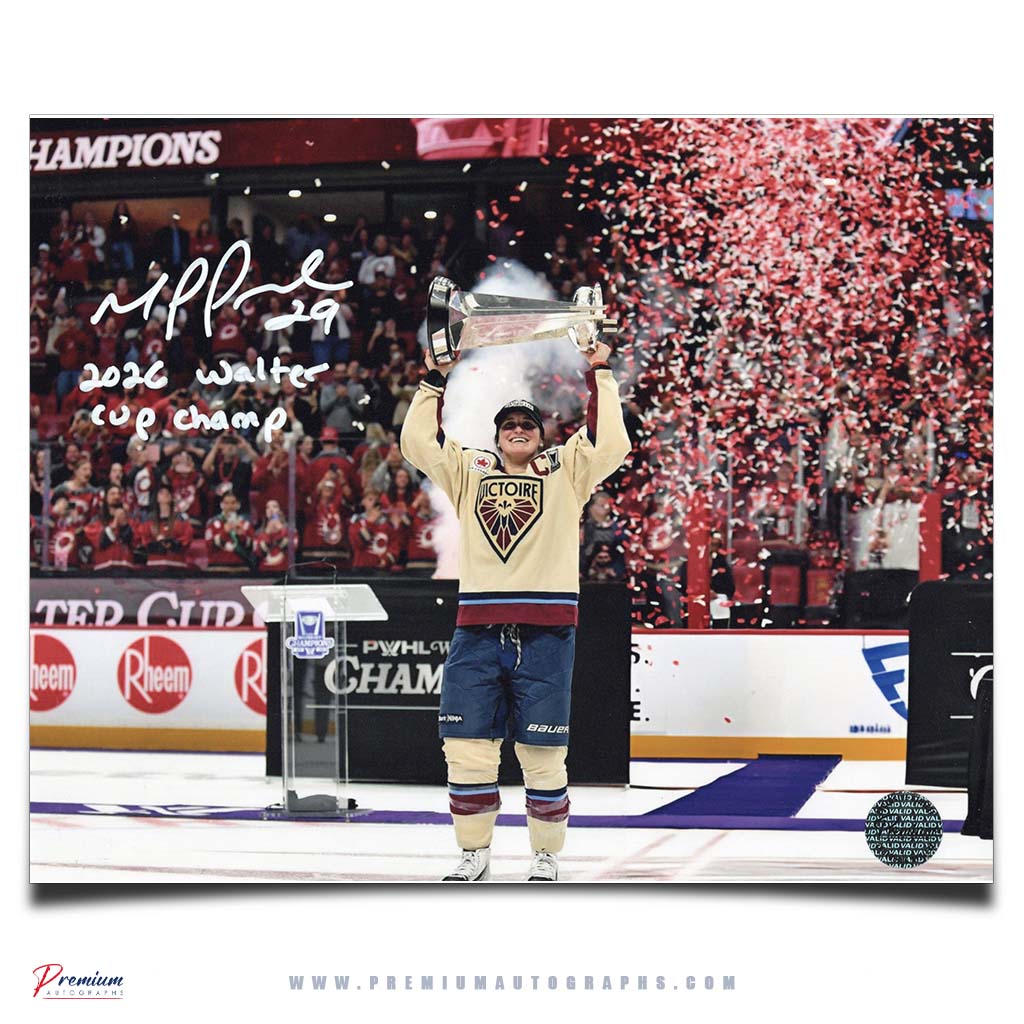 Marie-Philip Poulin Montreal Victoire PWHL Autographed 8x10 Photograph w/ 2026 Walter Cup Champ Inscription