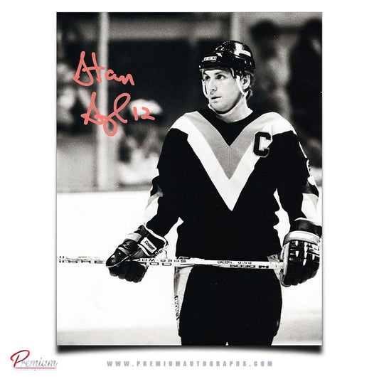Stan Smyl Vancouver Canucks Autographed 8x10 Photograph B&W