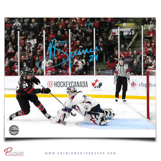 Natalie Spooner Team Canada Autographed 8x10 Photograph Break Away Chance Vs. USA