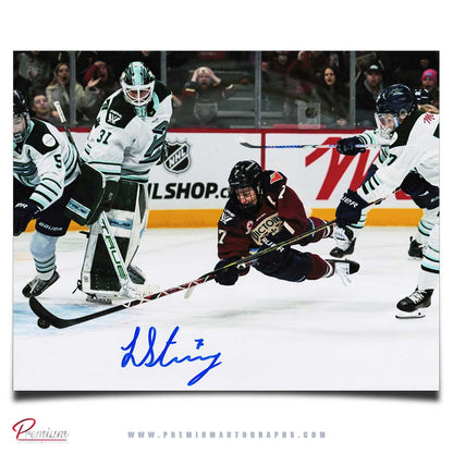 Laura Stacey Montreal Victoire PWHL Signed 8x10 Photograph Diving Goal